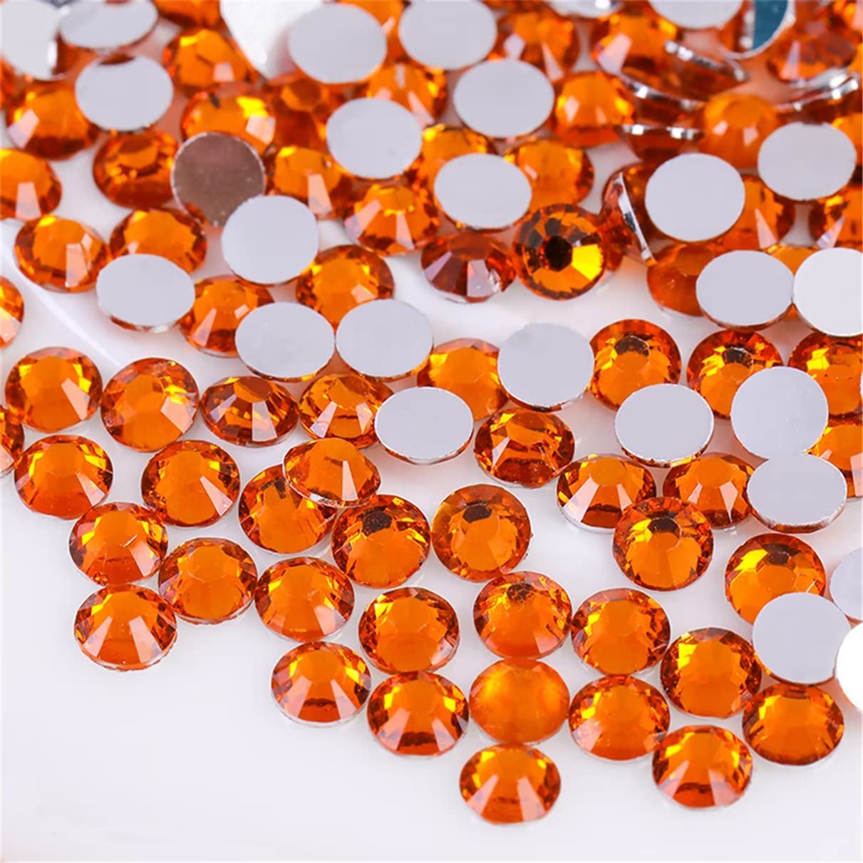 3000 Pieces SS12 3mm Flatback Rhinestones Clear Glass Round Gems Crystals for Nail Art DIY Crafts Clothes Shoes Bags （Orange）