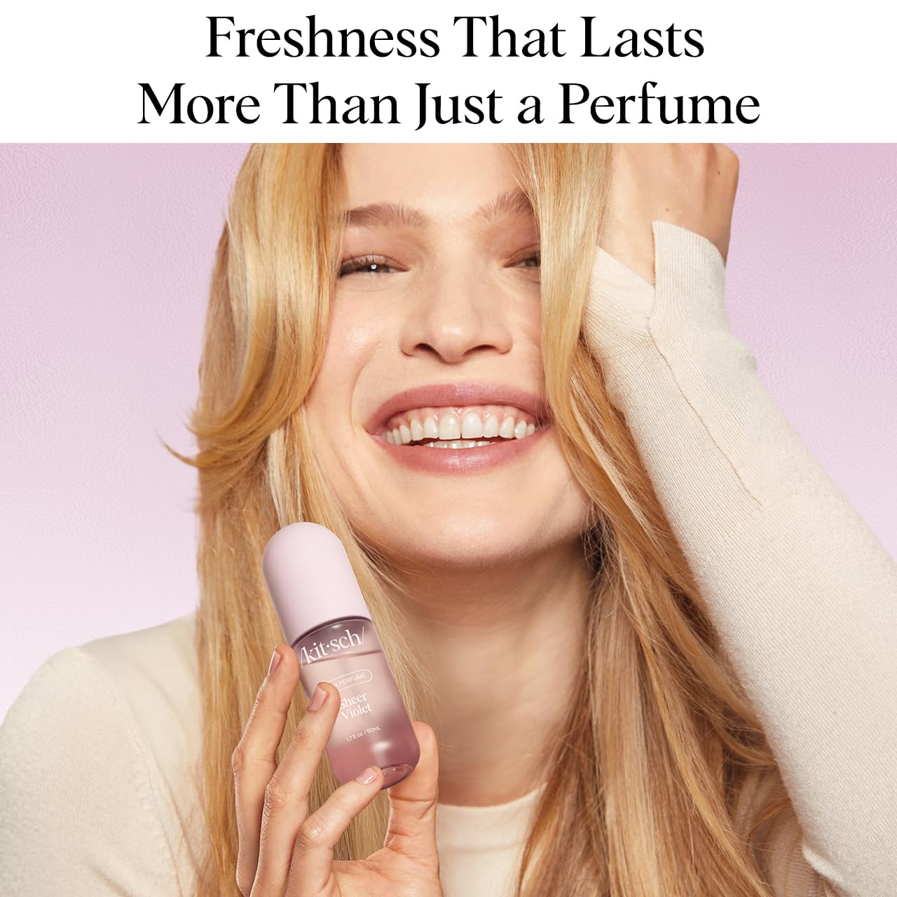 Kitsch Hair Perfume for Women - Sheer Violet | Clean, Deodorizing & Patented Odor-Eliminating Technology Hair Spray & Body Mist - Freshen Hair, Body & Pillows - Raspberry, Soft Musk Scent - 50mL