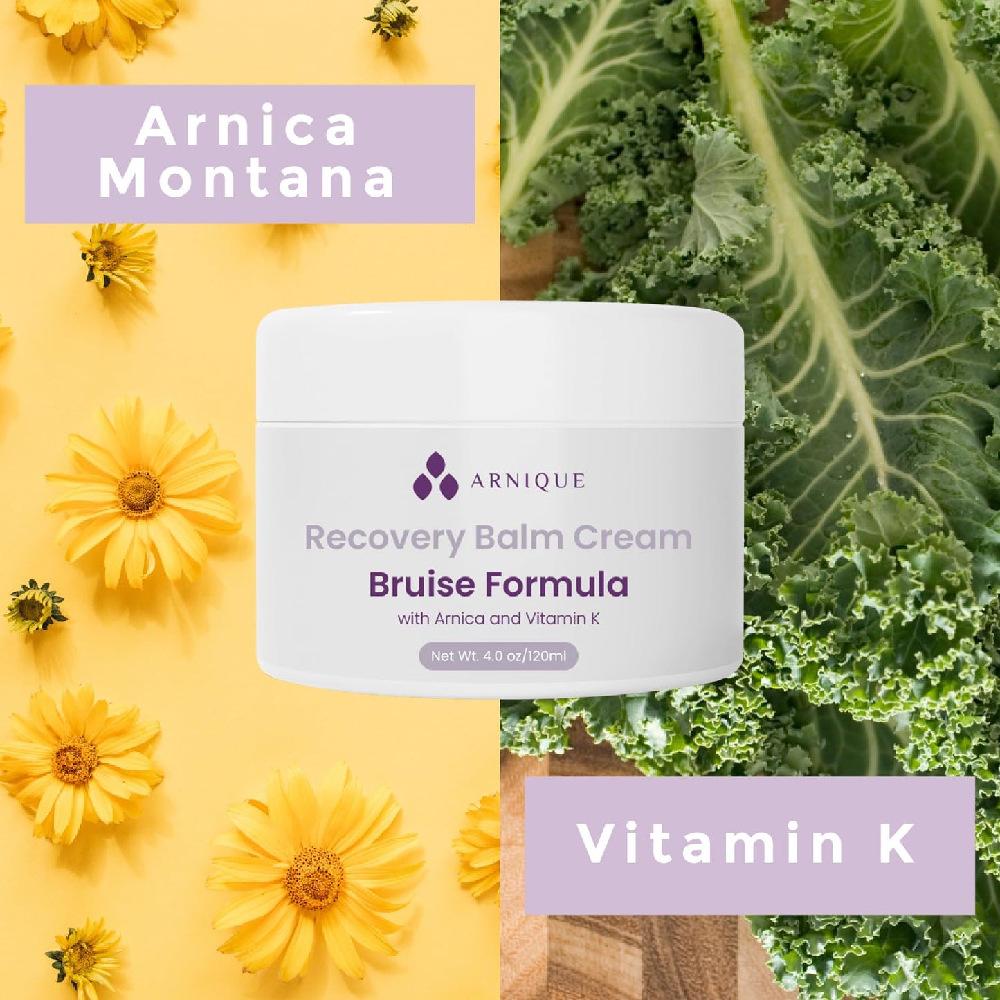 Arnica Bruise Cream with Vitamin K, Extra Strength Fast Healing Thin Skin Formula, Senile Purpura or Redness, Visibly Aide Remove Bruises Elderly and Fragile Skin, Surgery Aftercare