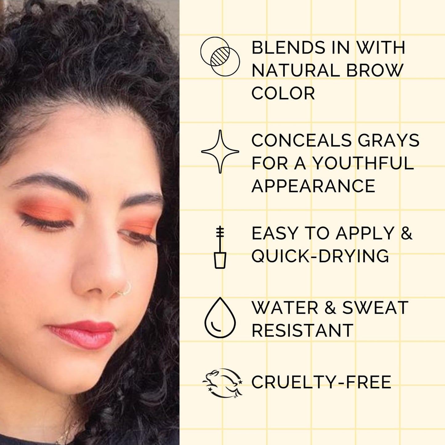 Elizabeth Mott Eyebrow Gel - Queen of the Fill Tinted Brow Filler, Volumizer & Setter - Defines, Shapes & Covers Grays - Water-Resistant, Long-Lasting, Smudge-Proof - Cruelty-Free, Black Shade, 4g