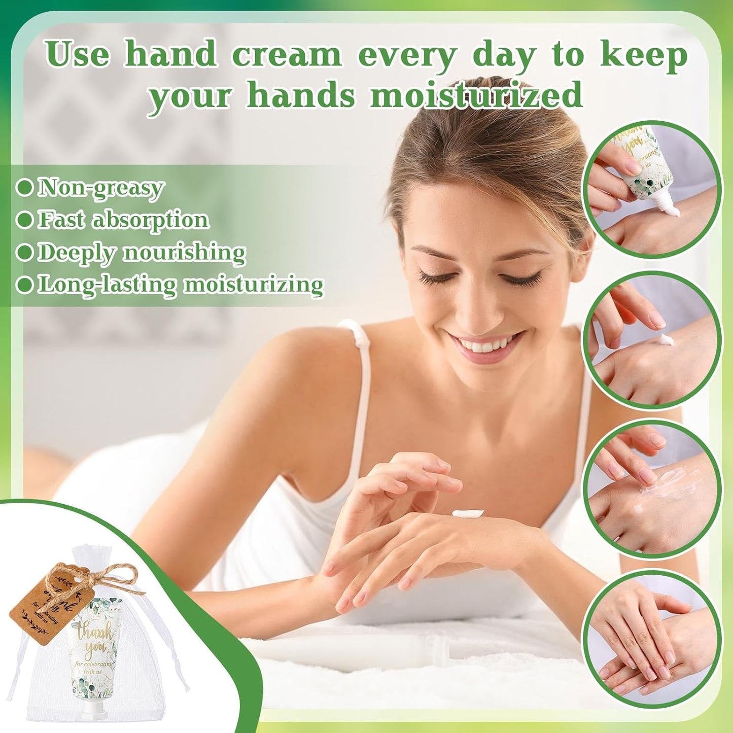 48 Sets Baby Shower Hand Cream Party Favors for Guests Gift Bulk Travel Size Hand Lotion Set for Baby Shower Wedding Christmas(Eucalyptus Leaves)