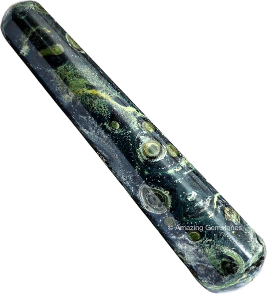 Amazing Gemstone Kambaba Jasper Crystal Wand Massage Stick - Pelvic Wand Gua Sha for Adults - Crystals and Healing Stones Massage Wands for Adults Gifts (Smooth)