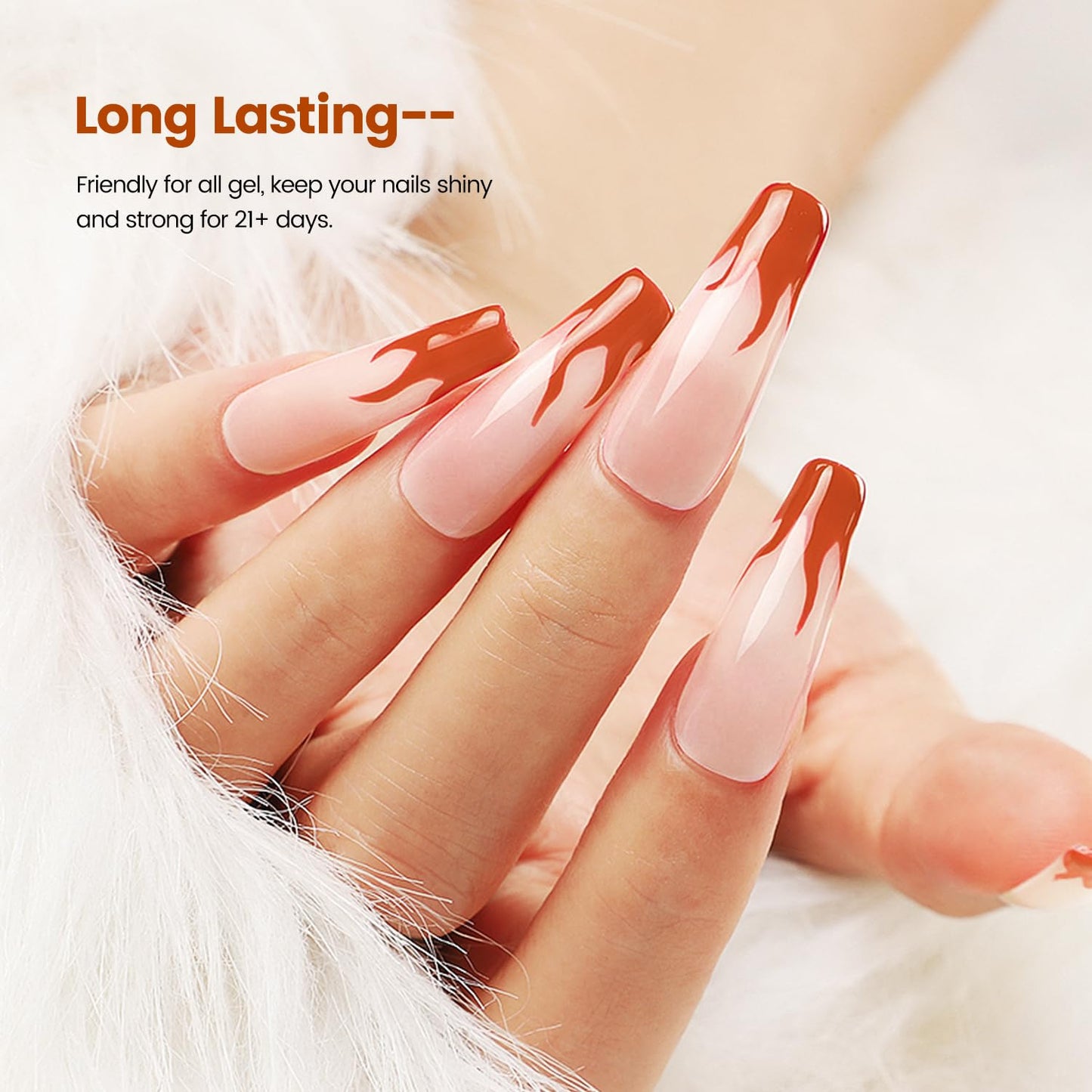 No Wipe Gel Top Coat - 10ml Clear Glossy High Shine Long Lasting Top Coat Gel Nail Polish Nail Manicure Soak Off Nail need U V Lamp