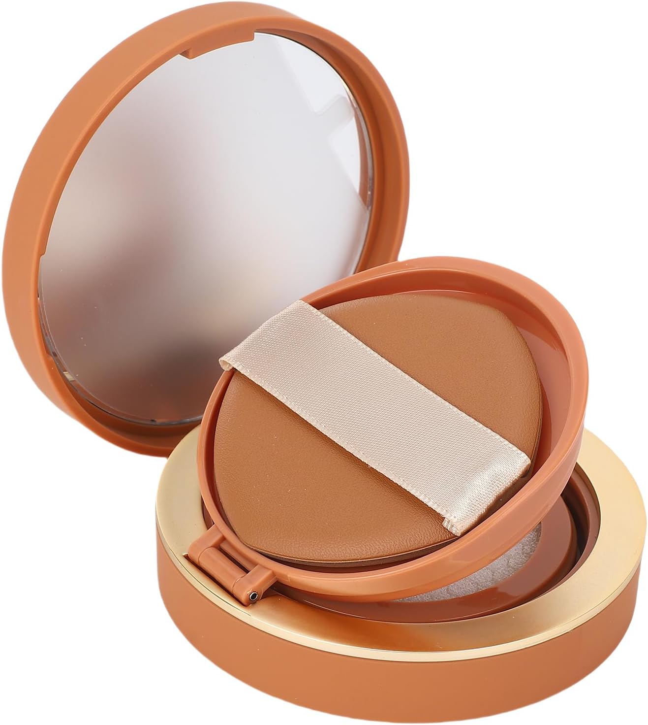 Empty Cushion Foundation Box, Refillable Air Cushion Case with Mirror and Puff, Portable Sealed Compact for BB Cream Loose Powder Blush Travel Makeup Storage