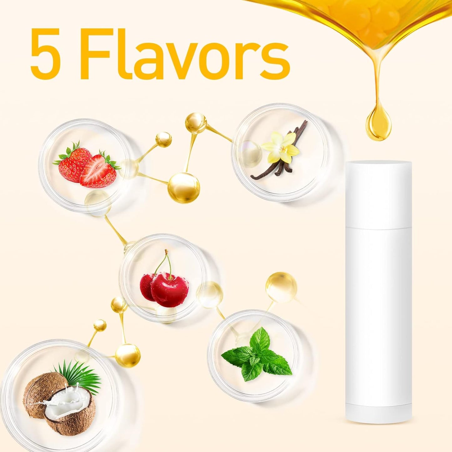 DMSKY 50 Pack Lip Balm Unlabeled, Natural Lip Balms Bulk Blank Tube, Lip Balm for Party Favors and Gift Basket Filling, Wedding or Baby Shower-5 Flavors