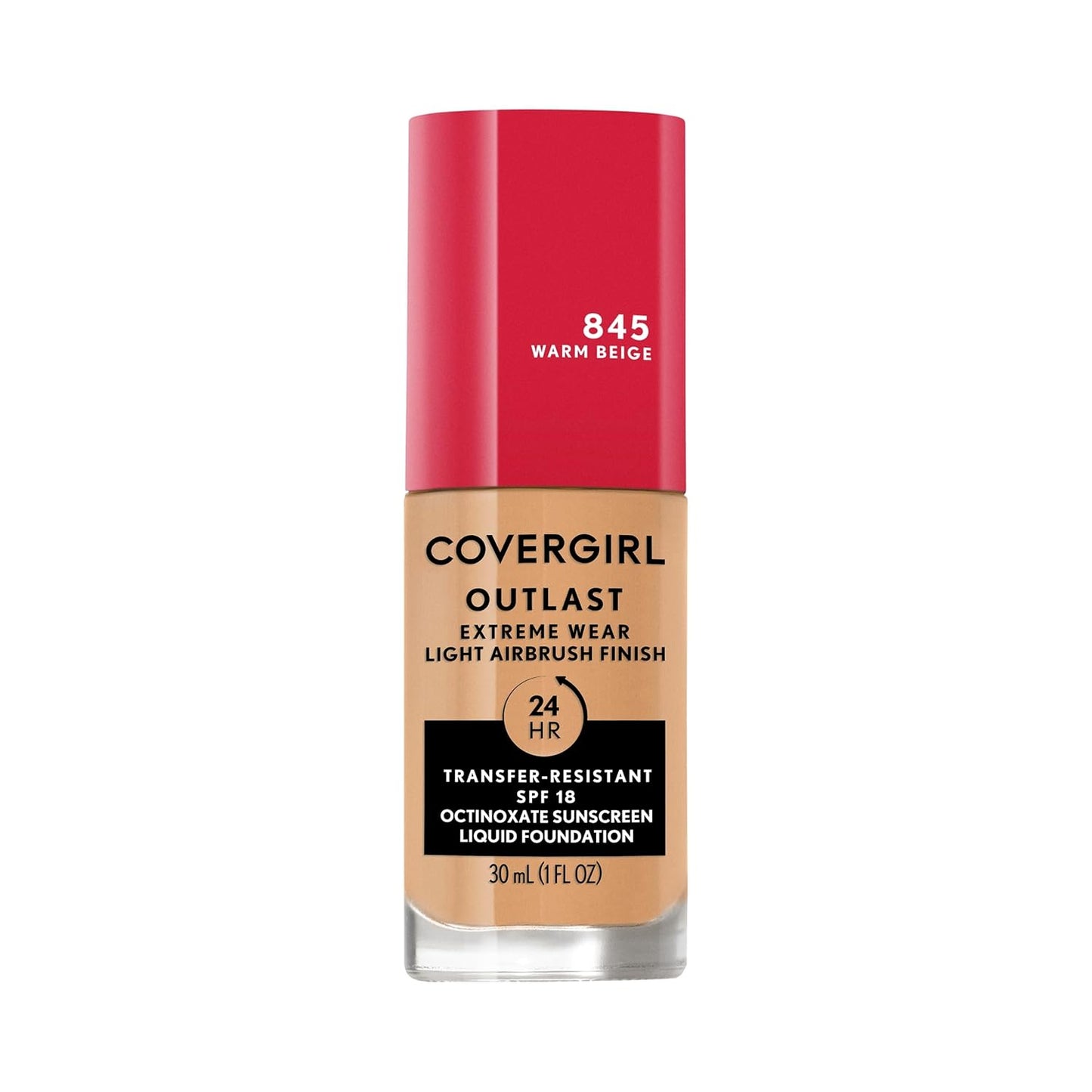 Covergirl Outlast Extreme Wear 3-in-1 Full Coverage Liquid Foundation, SPF 18 Sunscreen, Warm Beige, 1 Fl. Oz.