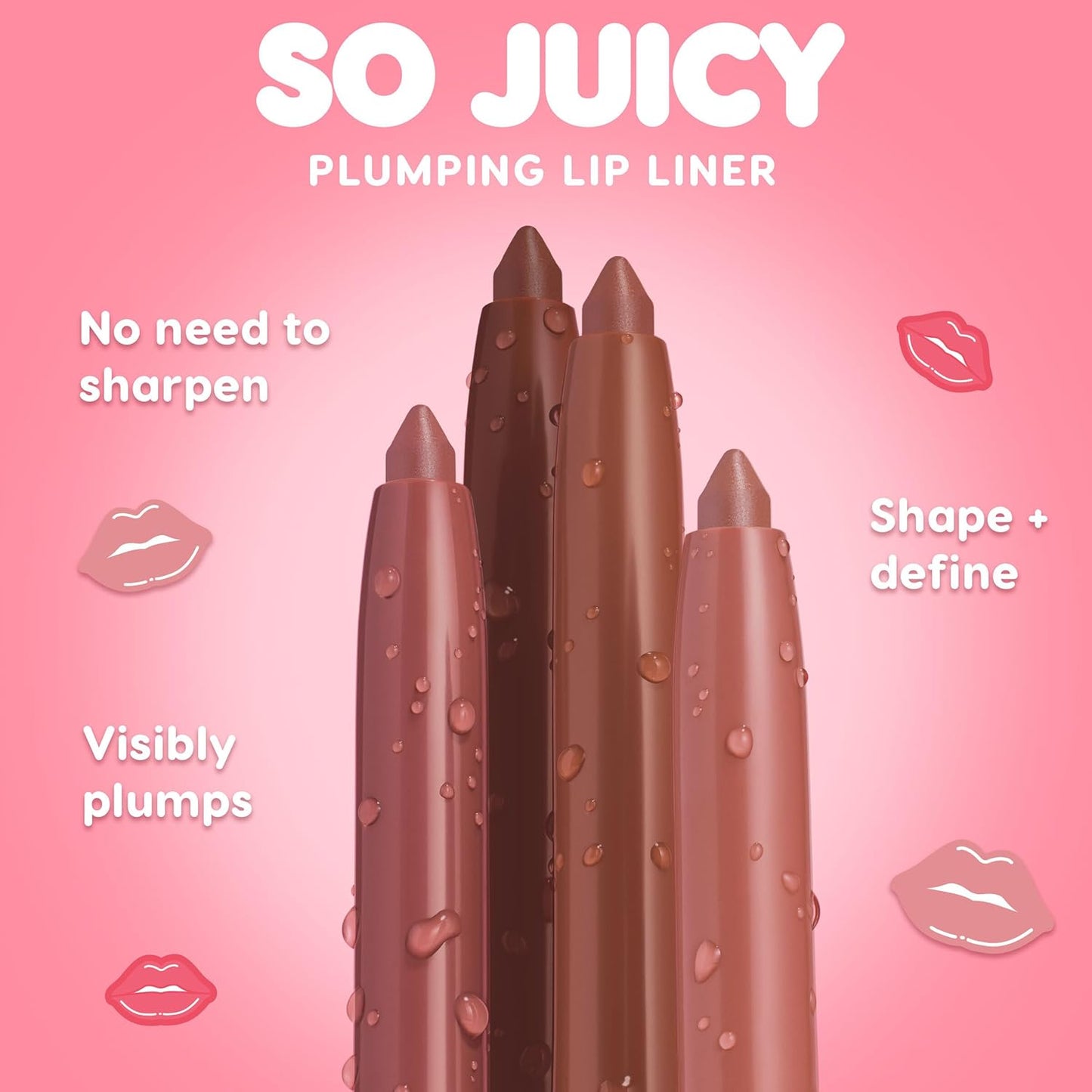 ColourPop So Juicy Plumping Lip Liner with Peptides - Long Lasting Lip Liner for Visibly Plumped & Shaped Lips - Enriched with Smoothing Ceramides & Peppermint - Group Chat (0.01 oz)