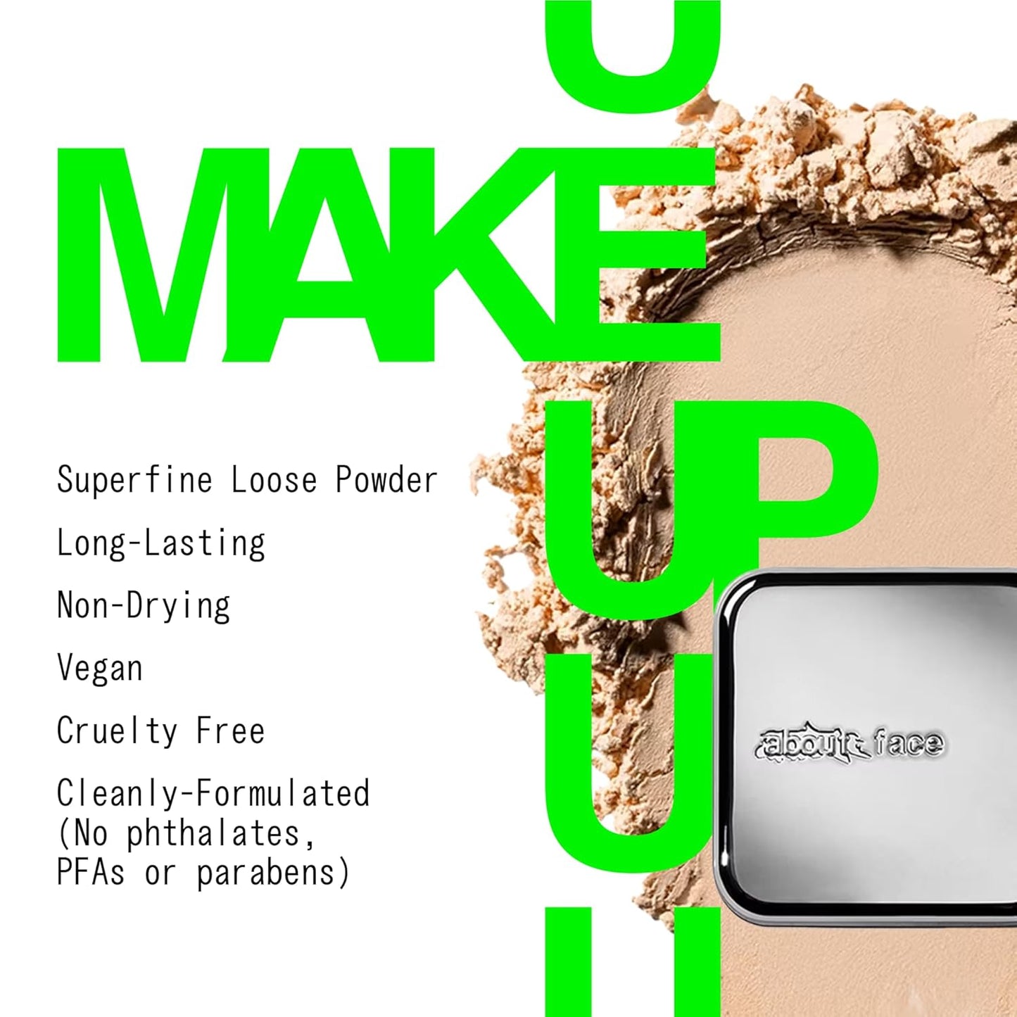 about-face Curtain Call Set & Smooth Loose Powder Veil – Lightweight, Oil-Absorbing Setting Powder with Rice Starch & Corn-Based Talc Alternative – Vegan, Cruelty-Free, Clean Beauty – 0.35oz (Light)