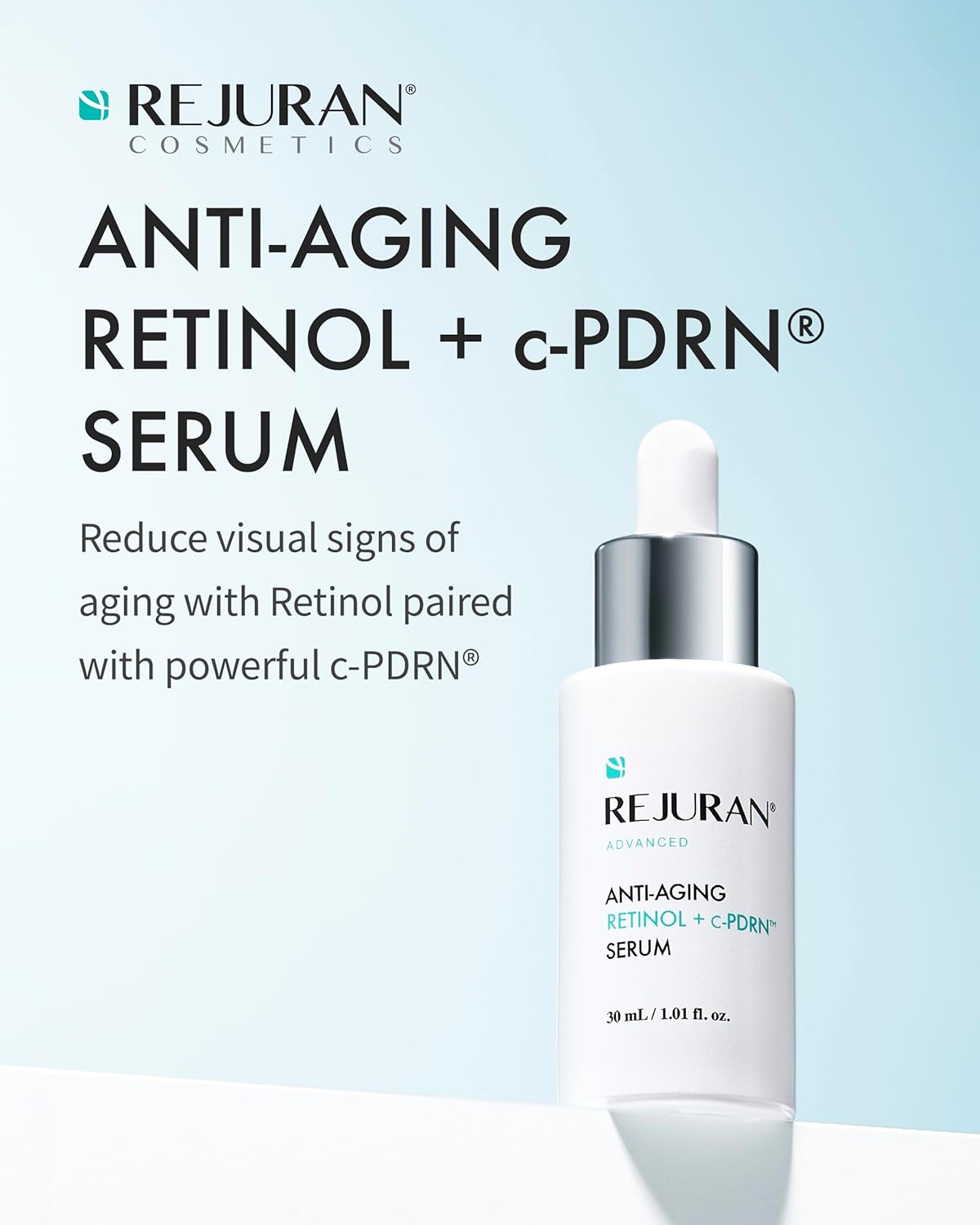 REJURAN® Advanced Anti-Aging Retinol + c-PDRN® Serum - Boosting Facial Serum for Firmness, Radiance and Anti-Wrinkle Care, Clinically Developed (1.01 fl oz)