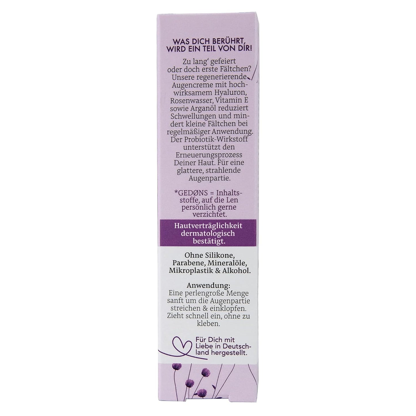 Smoothing Eye Cream with hyaluronic acid by Jean&Len, rose water and vitamin E, against wrinkles and puffy eyes, minimizes dark circles, vegan, 0.5 Fl. Oz.