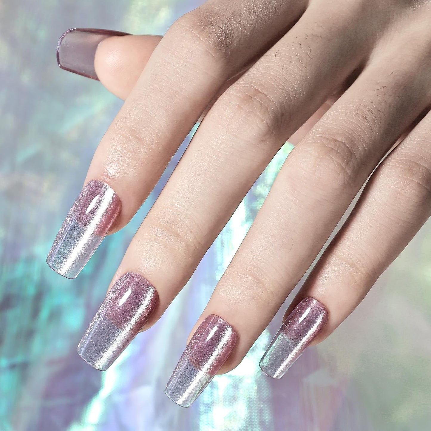 JODSONE 16.5ml Cat Eye Gel Nail Polish Silver Gray Glitter Magnetic Reflective Translucent at Home Salon Design Need U V Curing