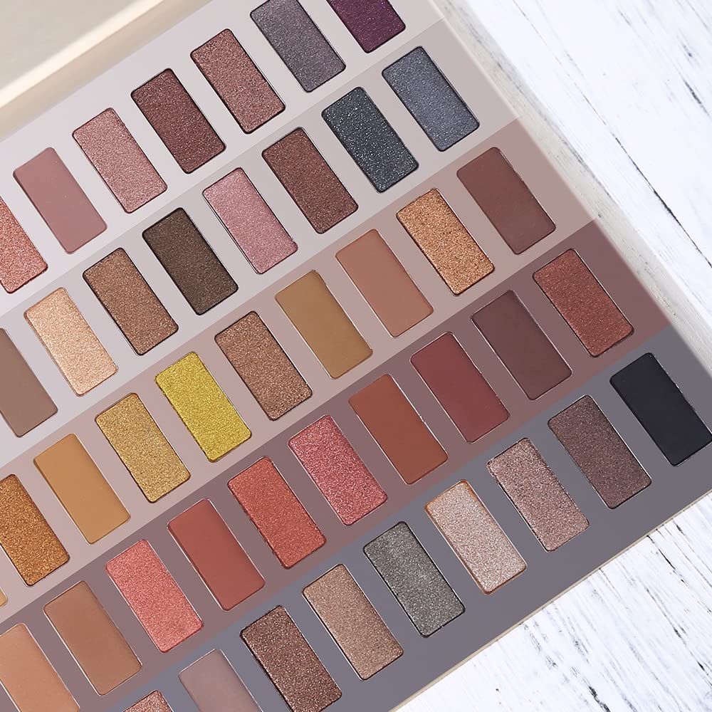 UCANBE 60 Colors Naked Eyeshadow Palette, Warm Neutral Nudes Makeup Pallet, Natural Matte Glitter Shimmer Smokey Eye Shadows Halloween Cosmetic Gift Kit