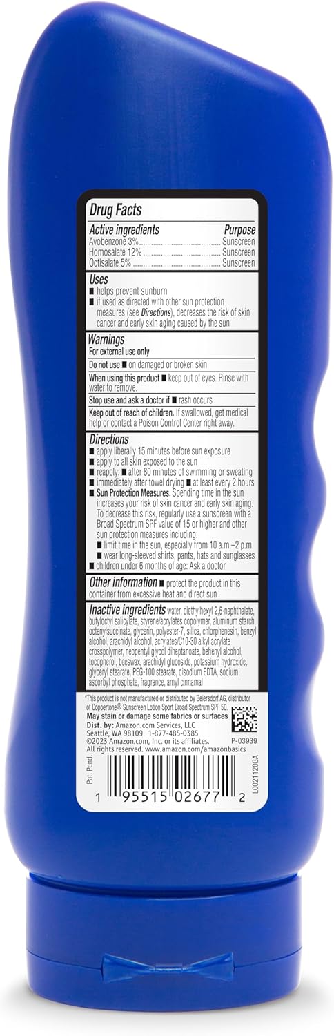 Solimo Sunscreen Lotion, No Octinoxate/Oxybenzone, Unscented, 8 fl oz, 6-Pack