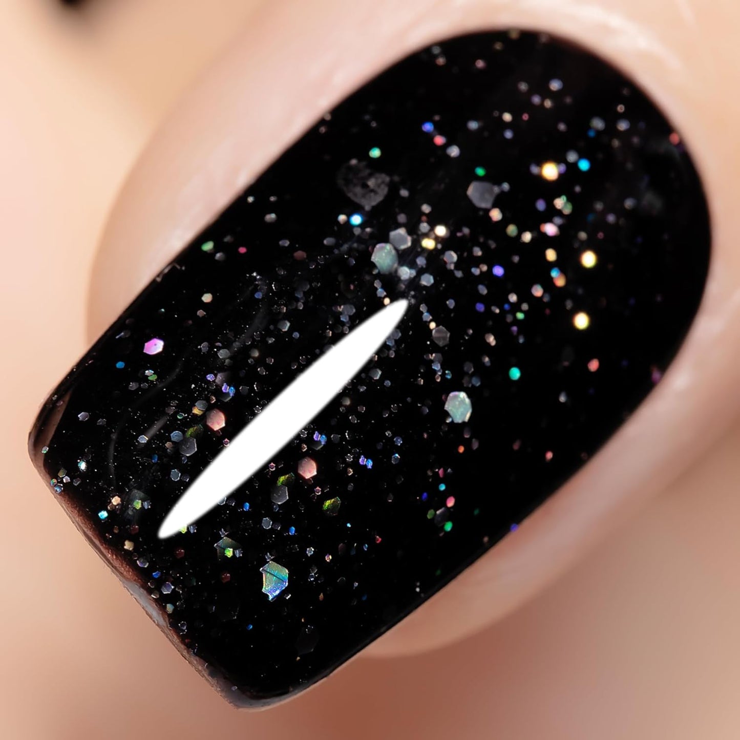 YTD Likomey Gel Nail Polish,15ml Sparkling Colorful Chunky Black Glitter Gel,Shiny Fall Winter Salon Home DIY Soak Off UV Manicure and Pedicure Varnish,CS024