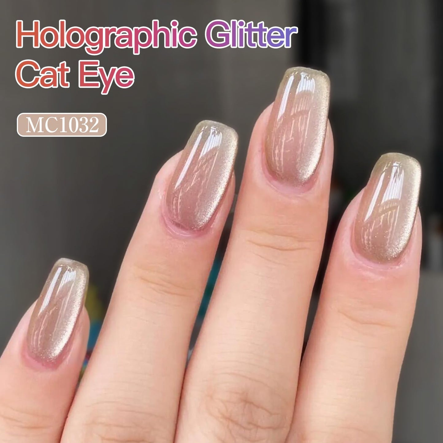 Double Rhythm 6 Colors Cat Eye Gel Polish Set Shimmer Glitter with Magnet Holographic Reflective Magnetic UV Nail Art Kit (Jelly Glass Silver Nude Pink-6-Kit 24)