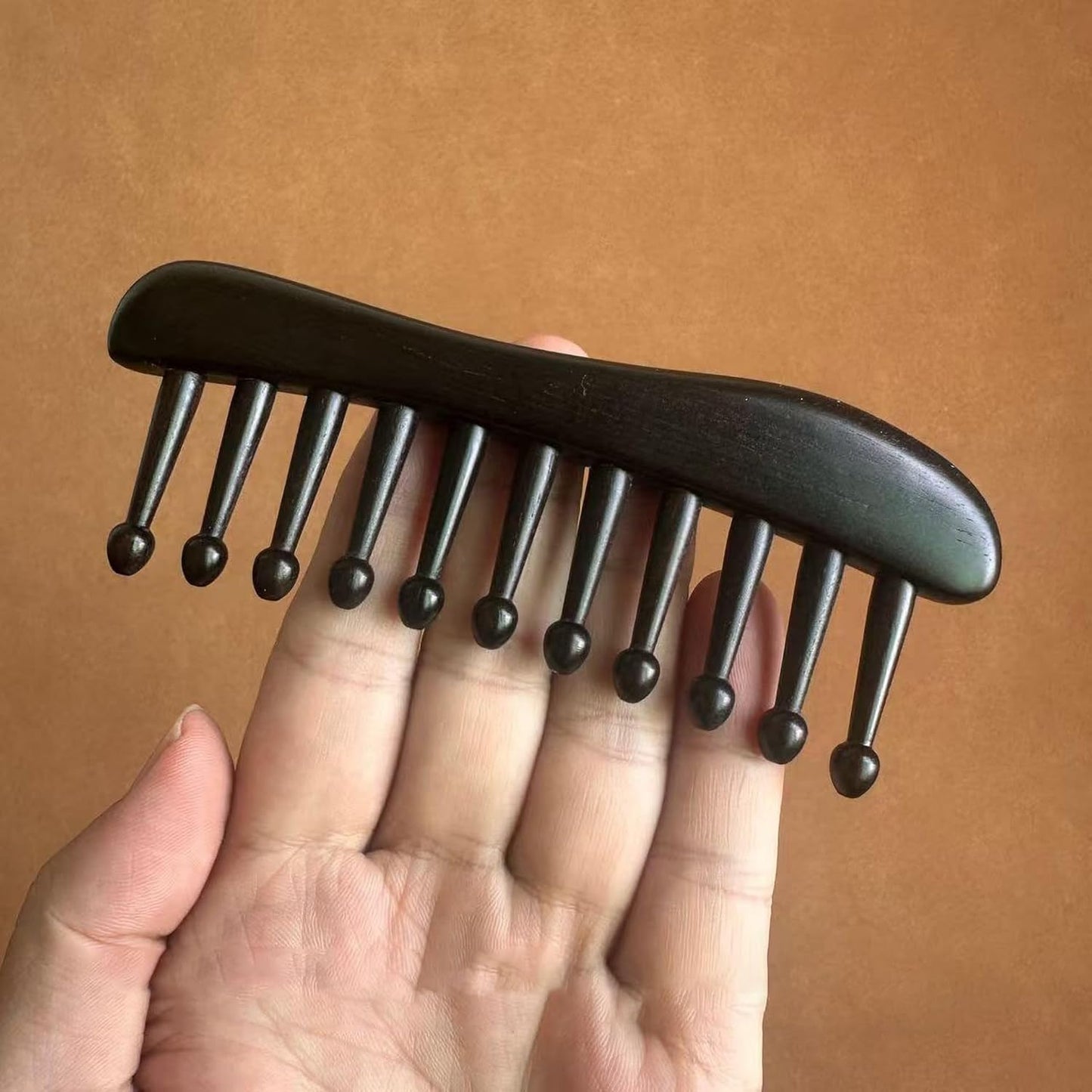 Eleven Teeth Meridian Massage Comb - Scalp Massage Comb Gua Sha Ebony Wood Head Massager for Hair Growth, Hair Massage Wooden Gift for Women (Eleven teeth, 5.2” x 2.1”)