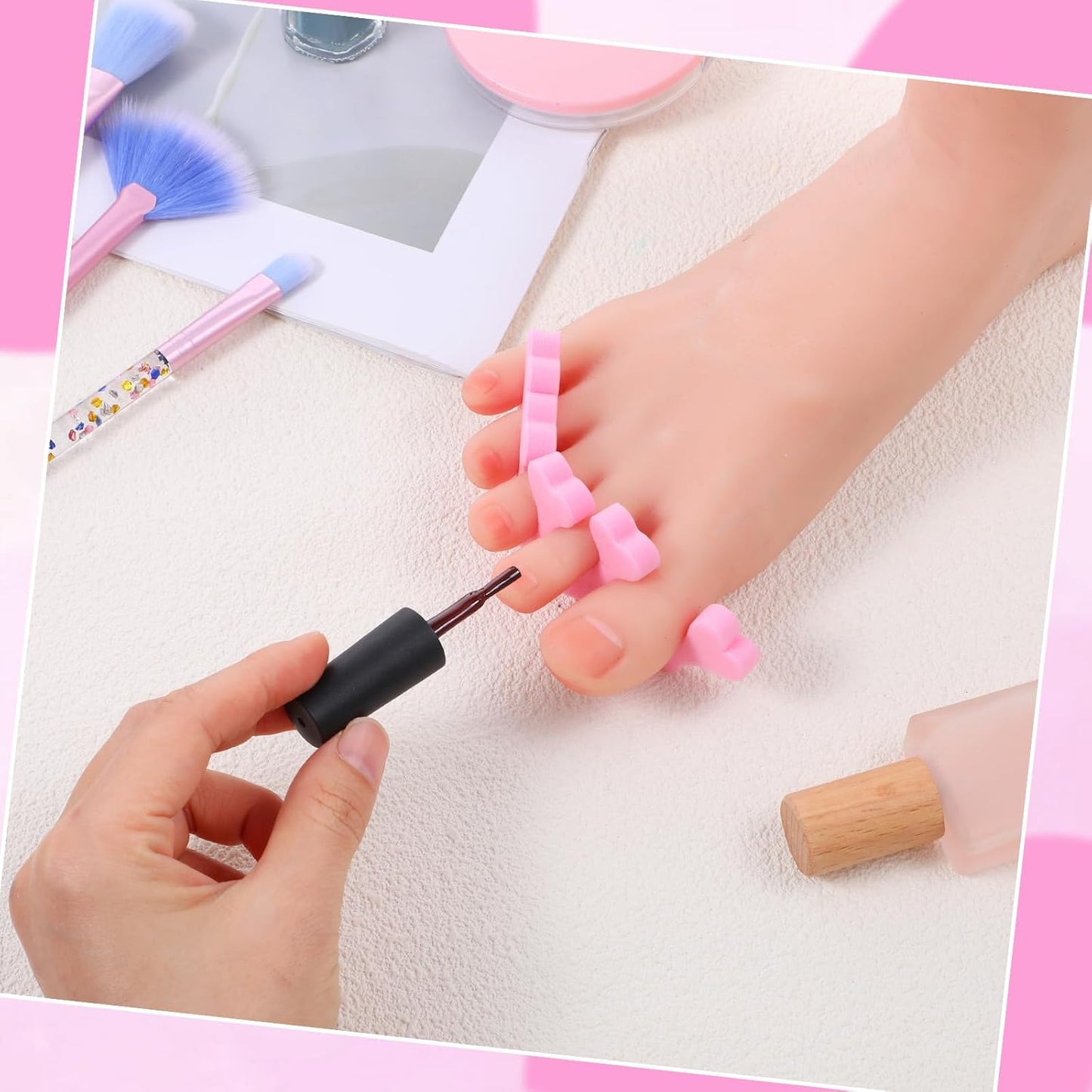 500 Pcs (250 Pairs) Toe Separators Pedicure Tool Kit Soft Toe Spacers for Pedicures Spreaders Finger Dividers for Women Men Feet Nail Toenails Art Painting Polish Spa
