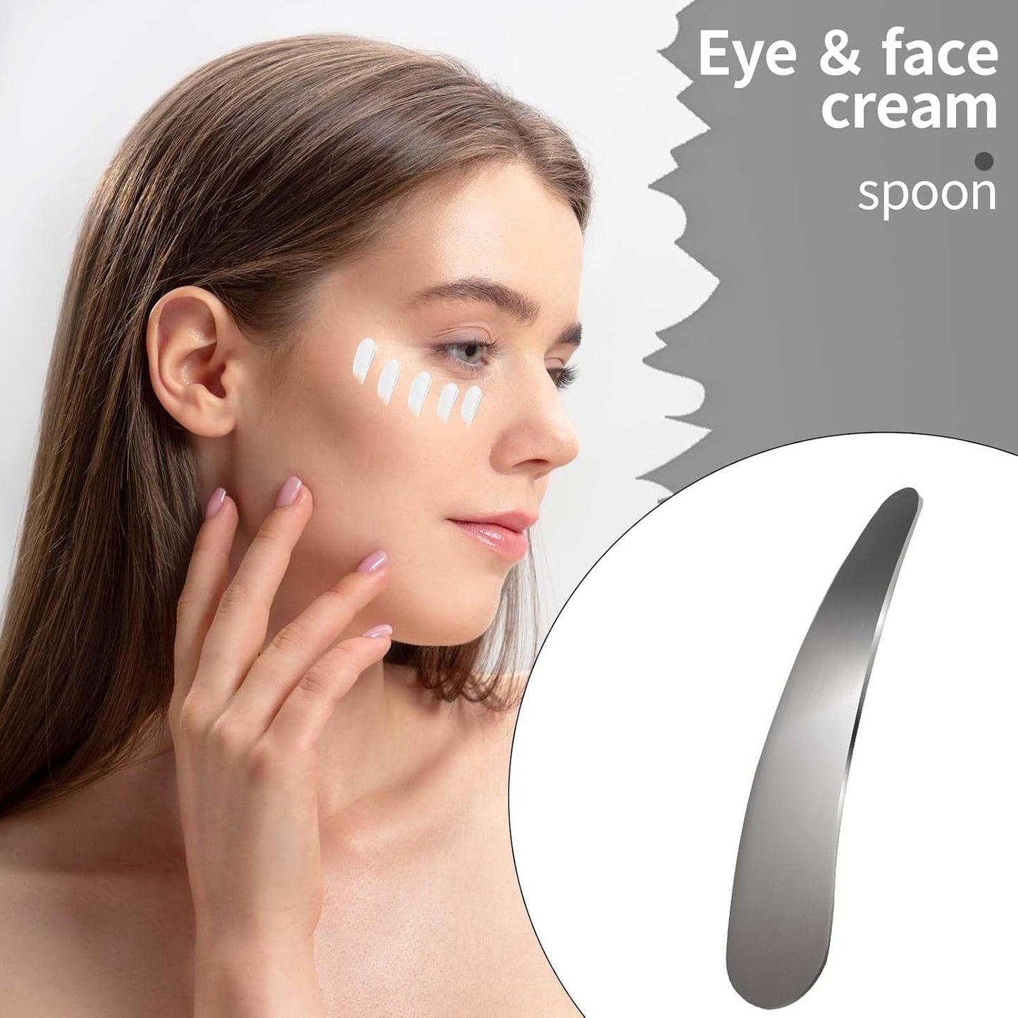 2Pcs Mini Metal Cosmetic Spatulas, Makeup Spatulas, Skincare Spatula, Cream Spatula, Beauty Accessories for Mixing and Sampling Plant Masks, Skin Care Creams, Eye Cream, Essences(Silver)