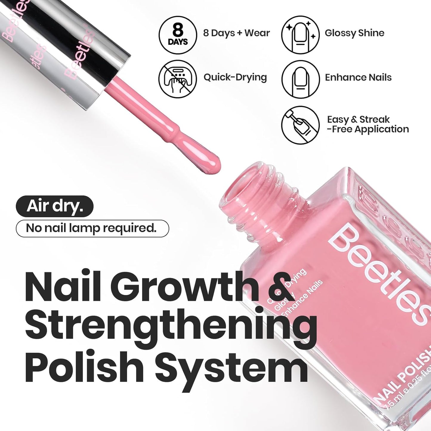 Beetles Nail Polish Set - Twilight Rose 6 Colors Quick Dry Baby Pink Burgundy Red Purple Plum High-Gloss Long-Lasting Nail Polish for DIY At-Home Manicure Fall Gift for Women