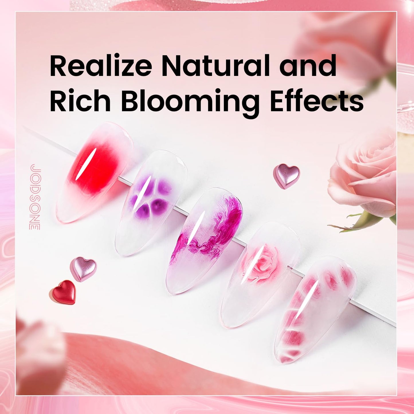 JODSONE Blooming Clear Gel Nail Polish, 15ml for Spreading & Watercolor Effects, Floral Nail Art Design, U V & LED Cure, Light Up Your Nail Life