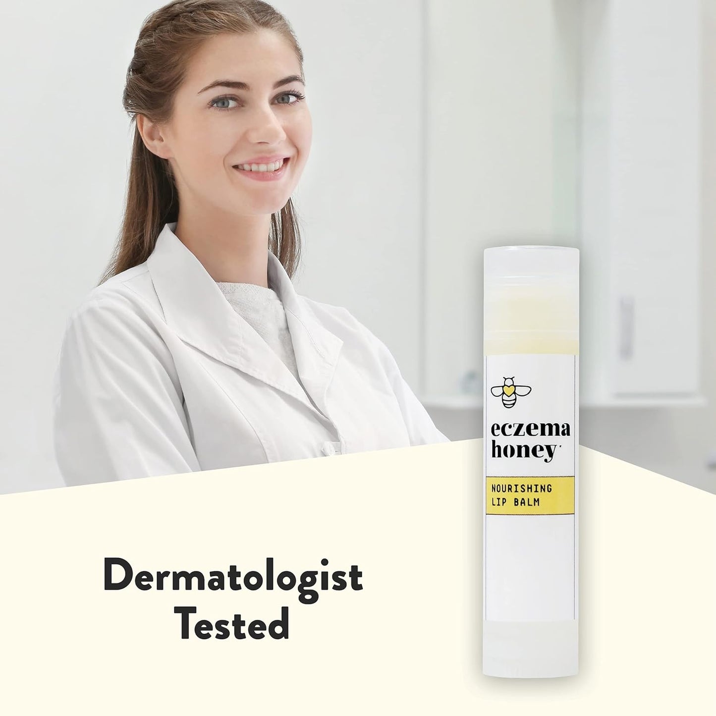 ECZEMA HONEY Nourishing Lip Balm - Organic Chapstick for Sensitive Skin - Daily Lip Moisturizer for Very Dry Lips - Mango Butter & Honey Lip Balm - Natural Lip Care Products (1 Ct)