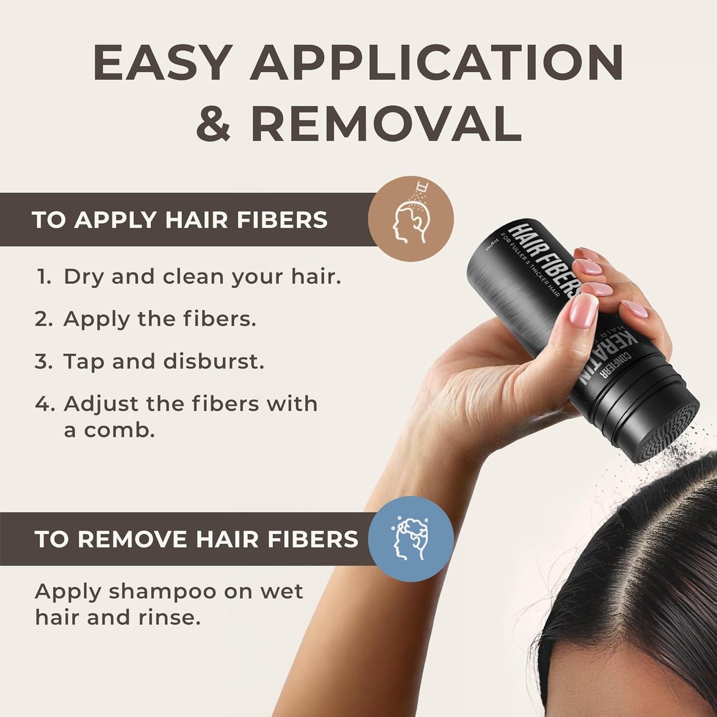 Keratin Hair Fibers for Men & Women - Fill In Fine or Thinning Hair, Instantly Thicker, Fuller Looking Hair (Medium Blonde, 15g)