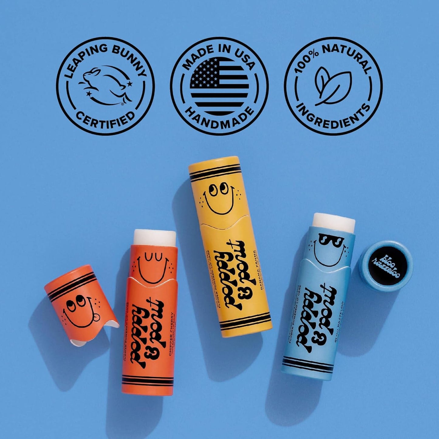 Poppy & Pout Kids Jumbo Lip Balm | All Natural Lip Balms & Moisturizers | Hydrates with Beeswax, Vitamin E, Organic Coconut Oil | Cruelty-Free | Lip Balm in Recyclable Cardboard Tube (Chipper Cherry)