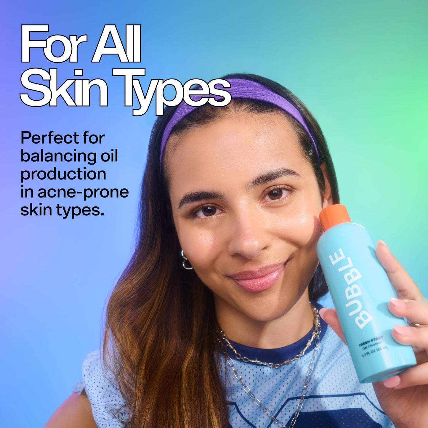 Bubble Skincare Fresh Start Gel Face Wash - Gentle PHA Exfoliating Facial Cleanser to Reduce Oil + De-Clog Pores - Daily Face Cleanser with Aloe Vera to Soothe Sensitive Skin - Vegan Skin Care (125ml)