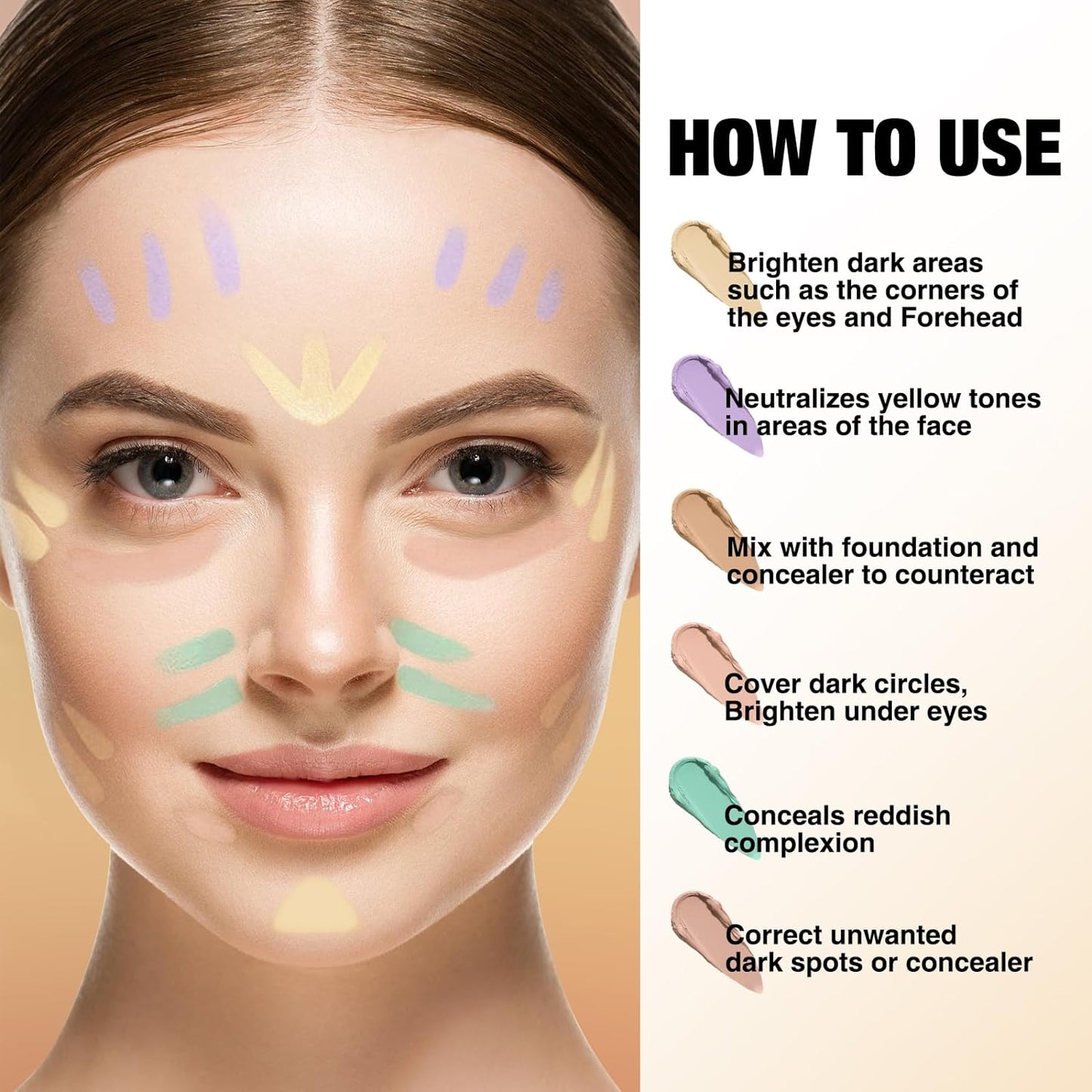 Contour Stick Corrects Skin Tone Bronzer Waterproof Sweat Resistant Concealer Creamy Concealer Light