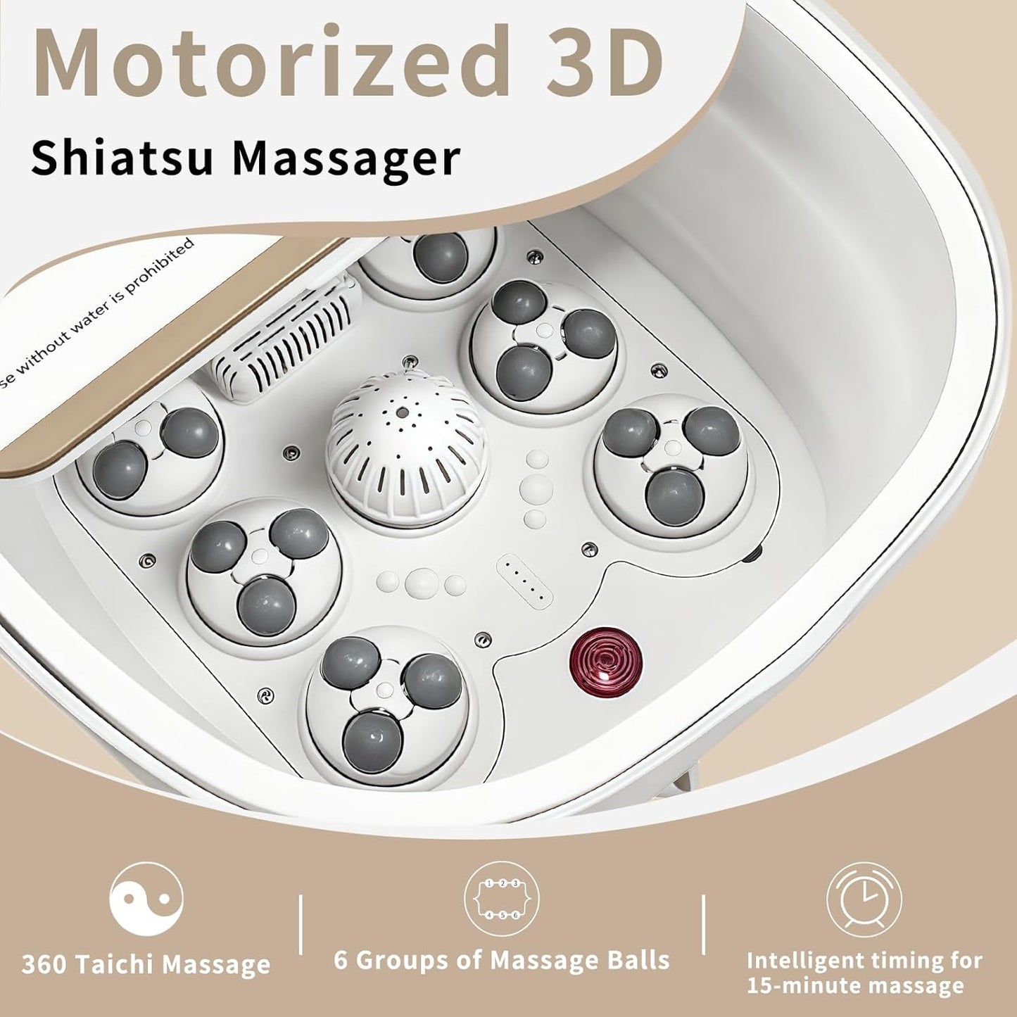 Collapasible Foot Spa Bath Massager with Heat, Pedicure Foot Spa with Bubbles/Timer/Temperature Control, Feet Soak Tub for Home, Office, Relaxation and Stress Relief, Gift for Men and Women (White)