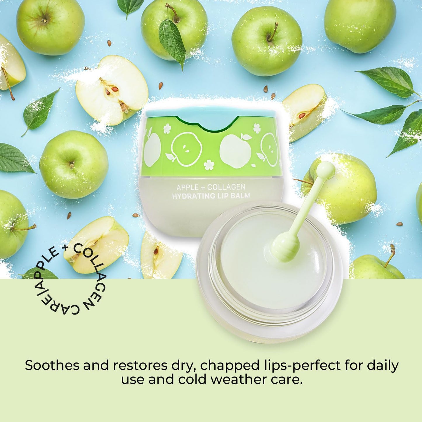LOOK AT ME APPLE+COLLAGEN HYDRATING LIP BALM, Natural Ingredients, Korean Skin Care, Long-Lasting Moisture, Gifts For Women (0.2 fl.oz.)