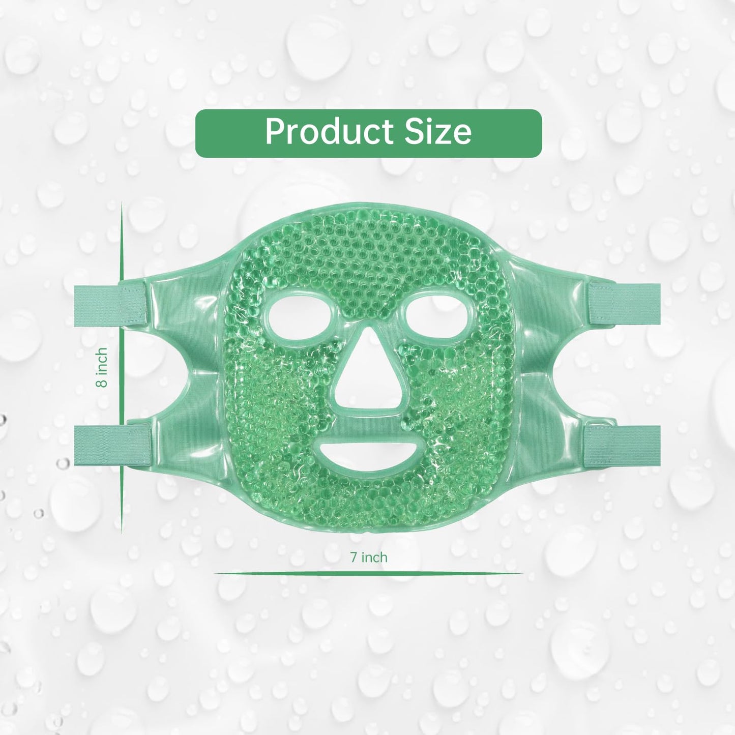 ZNÖCUETÖD Face Eye Mask Ice Pack for Reducing Puffiness, Bags Under Eyes, Puffy Dark Circles, Migraine,Hot/Cold Pack with Soft Plush Backing (Green #43)