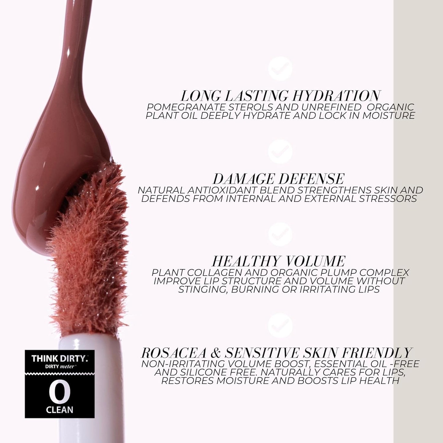 FITGLOW Beauty Lip Colour Serum | Hydrating Lip Gloss | Plumping Anti-Aging Lip Treatment | Natural Shine with Pomegranate Sterols & Collagen | Buildable Color for Dry Chapped Lips | Halo - 10g