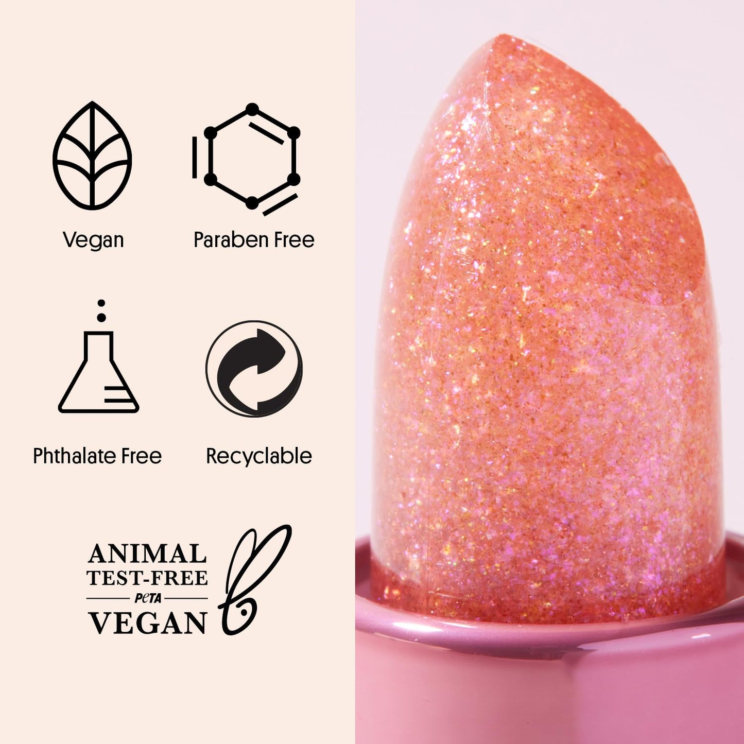 Winky Lux Pink Opal Glimmer Balm – Nourishing pH Lip Balm with Color Changing Pink Tint with Shimmer, Hydrating Ceramides Soften Lips, Raspberry Vanilla Scent