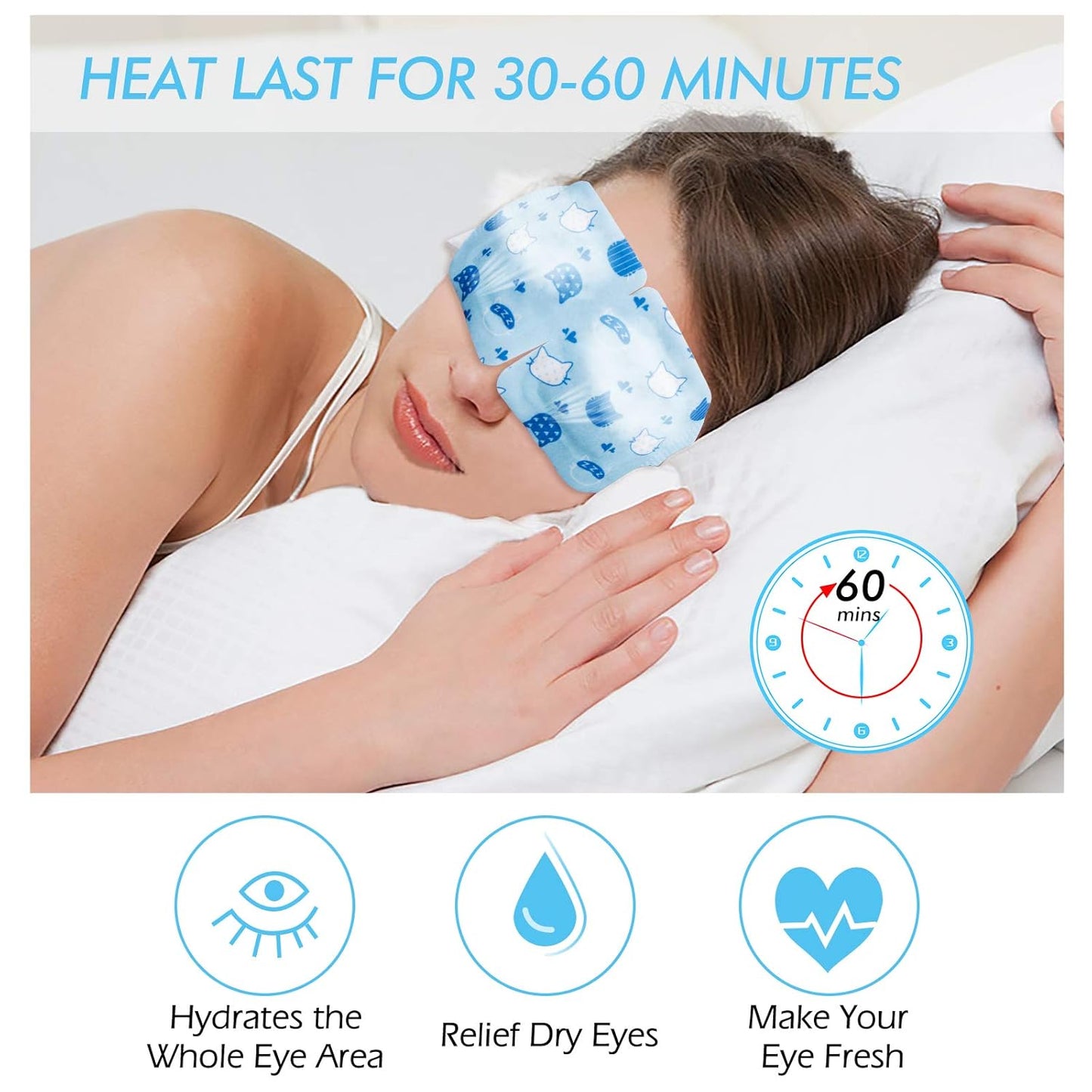 Jekeno Steam Eye Mask, 16 Packs Eye Masks for Dry Eyes Dark Circles and Puffiness, 40-60 Minutes Self Heated Steam Warm Eye Mask, Christmas Spa Gifts for Women