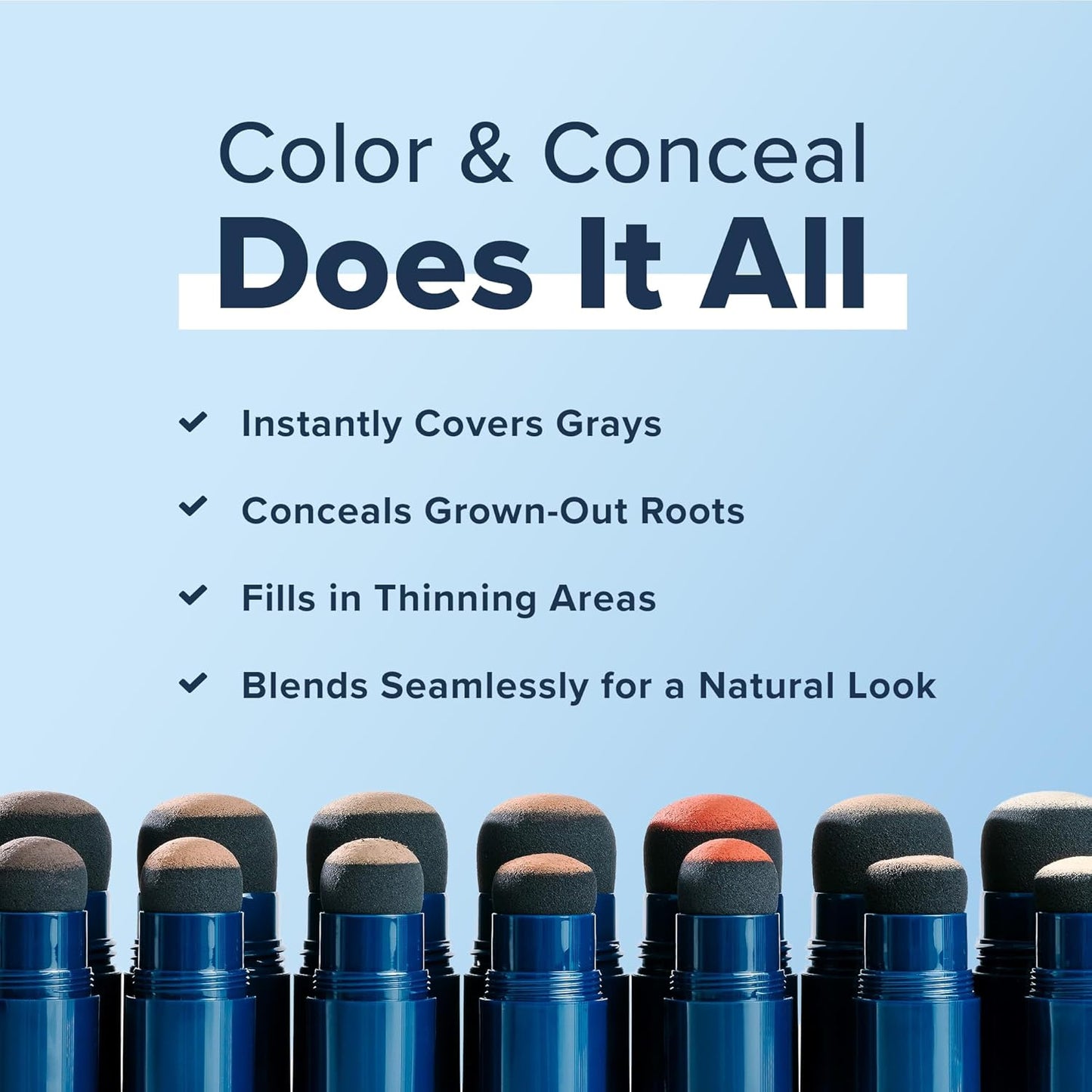 TRUHAIR Color & Conceal Waterproof Root Touch Up Hair Color Concealer - Hair Cover up for Gray Coverage and Hairline Filling - 11 Hair Colors Available (Gray)