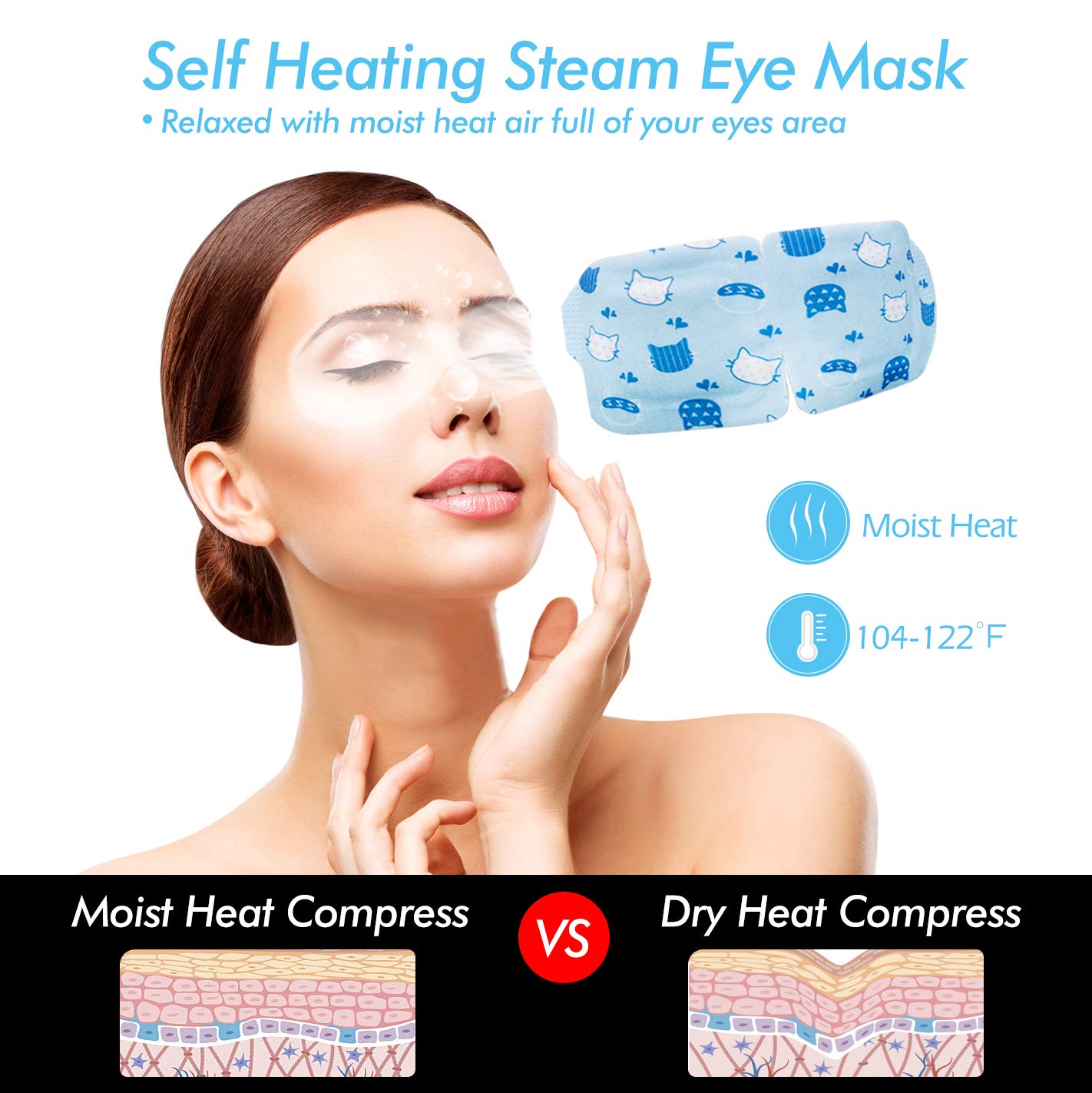 Jekeno Steam Eye Mask, 16 Packs Eye Masks for Dry Eyes Dark Circles and Puffiness, 40-60 Minutes Self Heated Steam Warm Eye Mask, Christmas Spa Gifts for Women