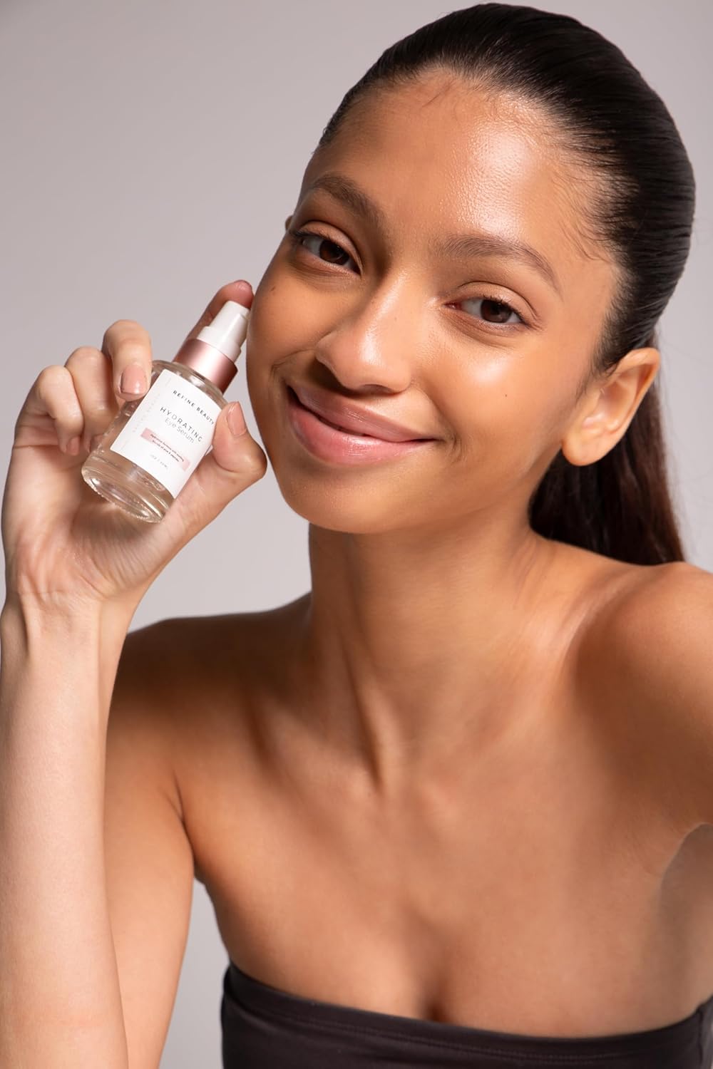 REFINE BEAUTY Hydrating Eye Serum to reduce dark circles, fine lines and wrinkles and puffiness reinforcing firmness and tone with Peptides (1 oz.)