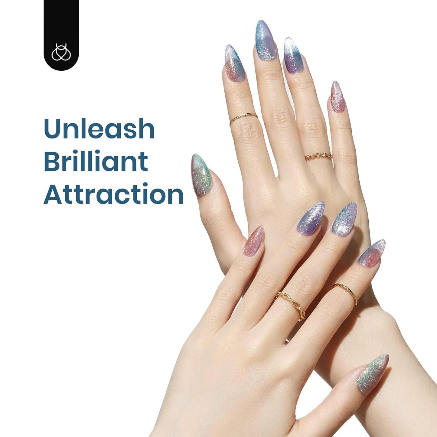 Beetles Cat Eye Gel Nail Polish, 6 Colors Glitter Gel Polish Kit Silver Pink Blue Purple Red Green Velvet Set with Magnet Soak Off UV French Nail Art Romantic Galaxy Series Gift for Women