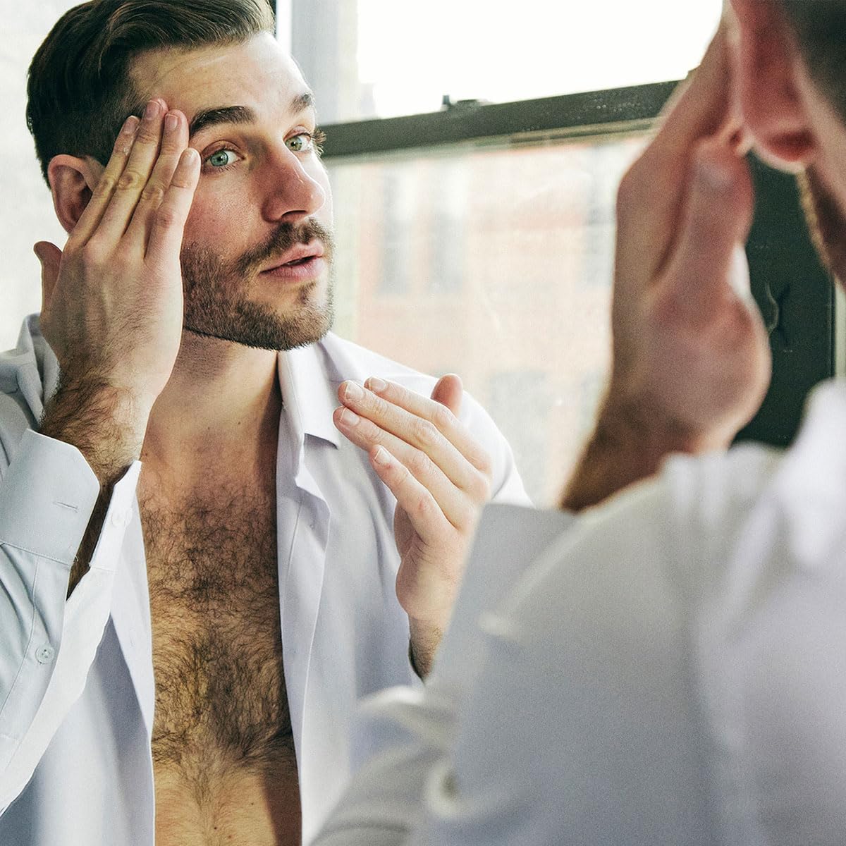 Brickell Men's Anti Aging Vitamin C Serum For Face, Repairing Night Facial Serum for Men, Natural and Organic Hyaluronic Acid Serum For Face to Diminish Wrinkles and Reduce Redness, 1 Ounce, Scented