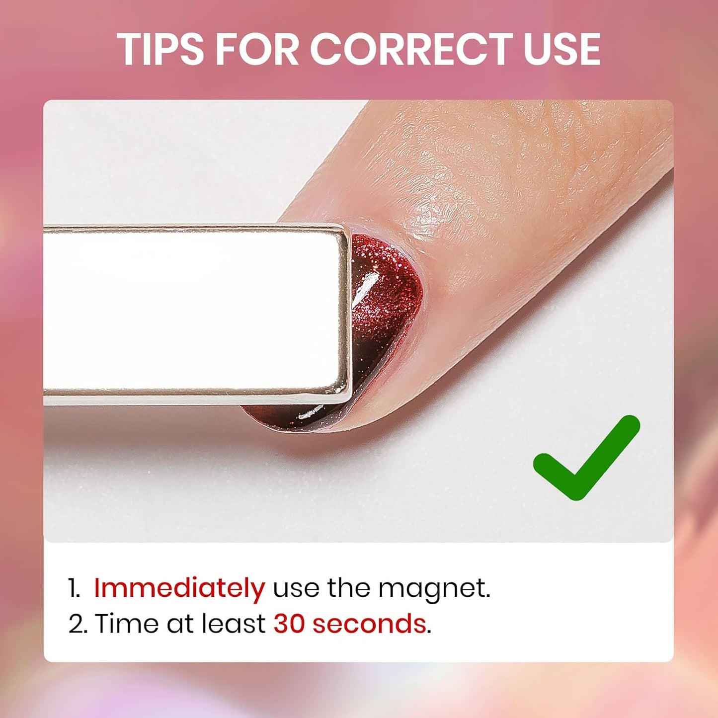 Red Magnetic Nail Polish Non Gel, Cat Eye Nail Polish Quick Dry Lacquer Manicure Gift For Women Girls 16ml/0.54 oz