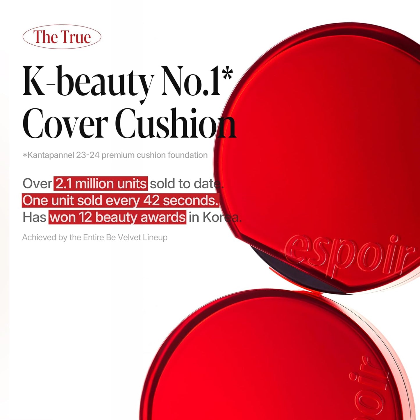 espoir [NEW] Be Velvet Cushion Foundation | Quick and Easy Coverage with Long-lasting Color by Zero Oxidation (#30 Toffee, 0.46 Ounce (Pack of 1))