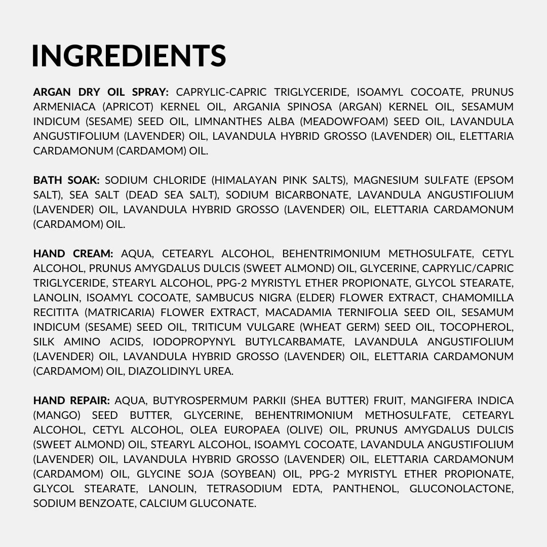 Discovery Kit - Argan Oil, Bath Soak, Hand Cream & Hand Repair (Lemon Freckle)