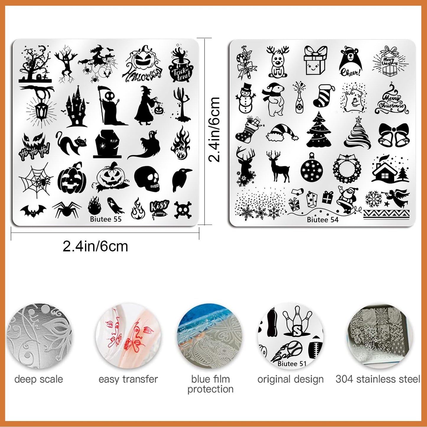 Biutee Nail Stamping Plates Set 15PCS Nail Art Stamper Scraper Nail Art Stamping Kit with Storage Bag Gift Box Nail Stamp Template Kit Lace Flower Butterfly Star Christmas Halloween Holiday Design