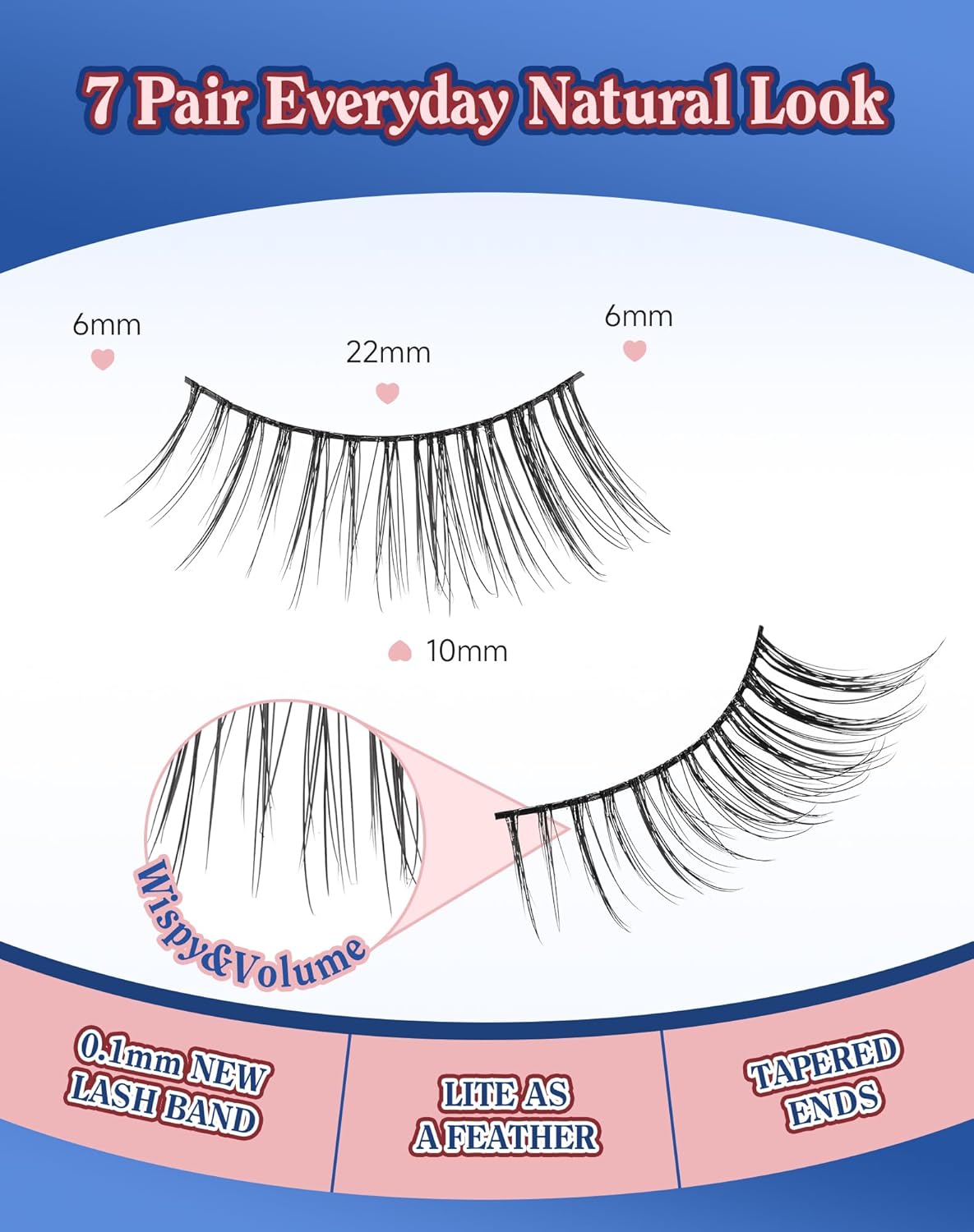 3/4 Lashes Half Natural Wispy Eyelashes Flared Corner Eyelashes False CatEye Lash Half Small Eyelash 7 Pairs D47