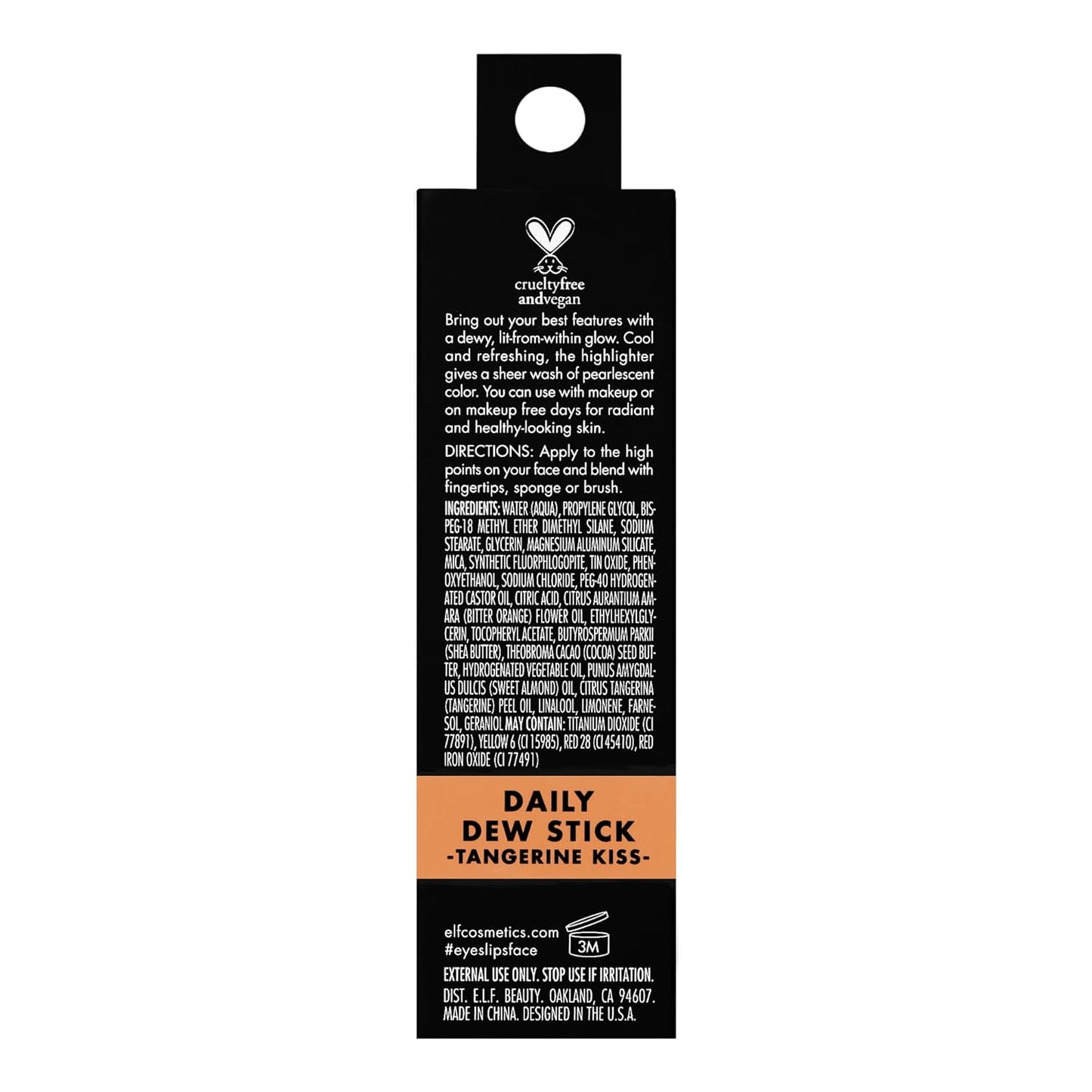 e.l.f. Cosmetics Daily Dew Stick, Cooling Highlighter Stick For Giving Skin A Radiant & Refreshed Glow, Tangerine Kiss
