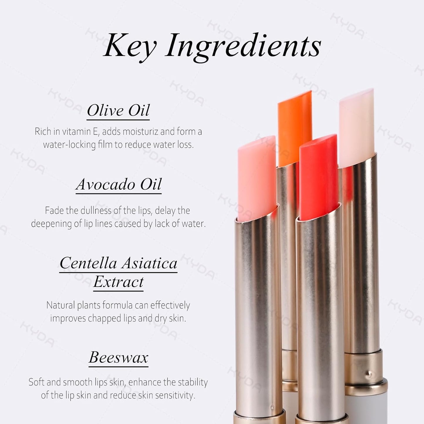 KYDA PH-Activated Lip and Cheek Stain, PH Color Changing Formula for Lasting Custom Lip Color, Keep Lips Soft and Moisturizing with Avocado Oil, Multiuse Color Balm, RED