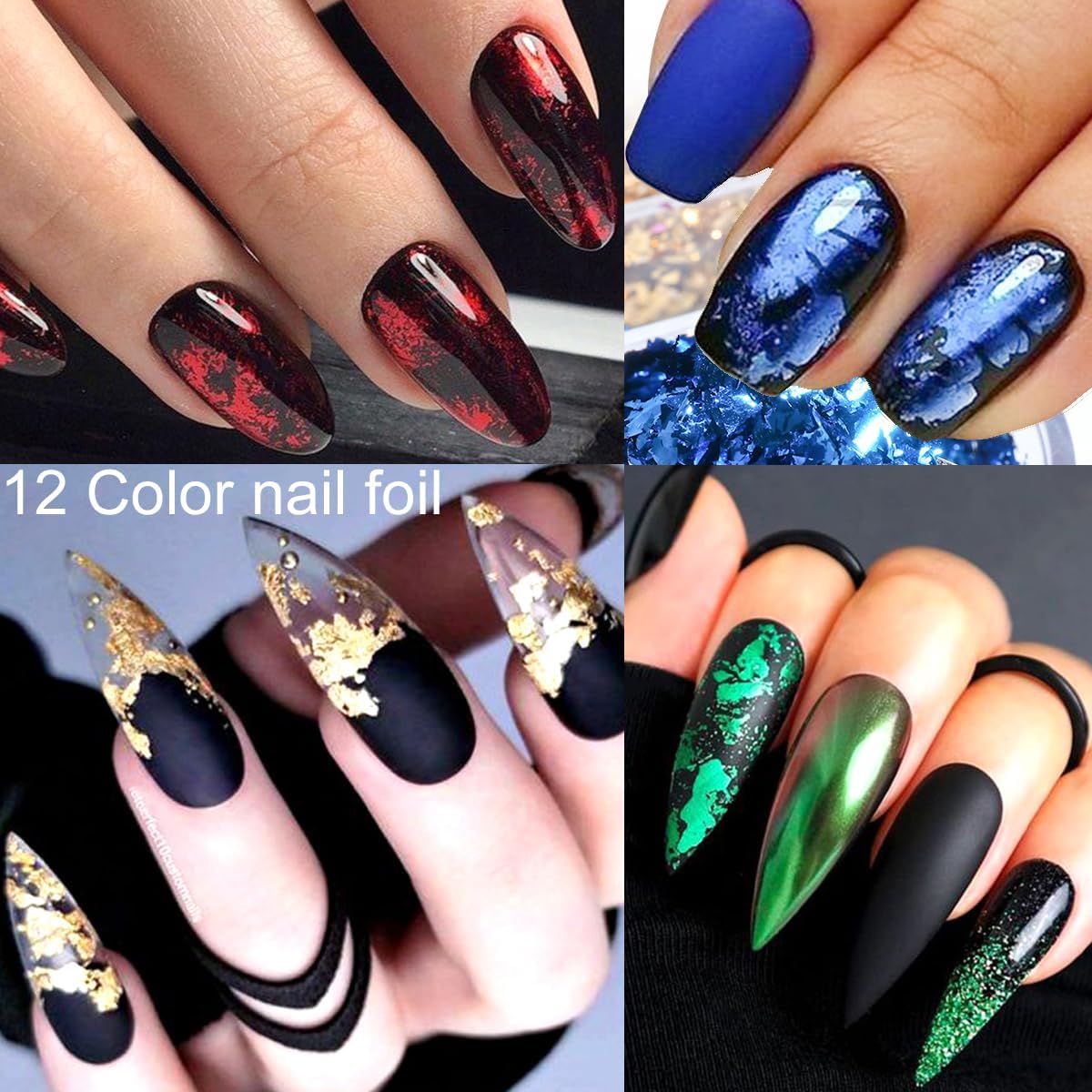 3 Boxes 36 Grids Nail Art Foil Flakes Glitter Irregular Mica Seashell Flakes,Nail Supplies Glitter Slice Colorful Marble Seashell DIY Acrylic Decorations Charms