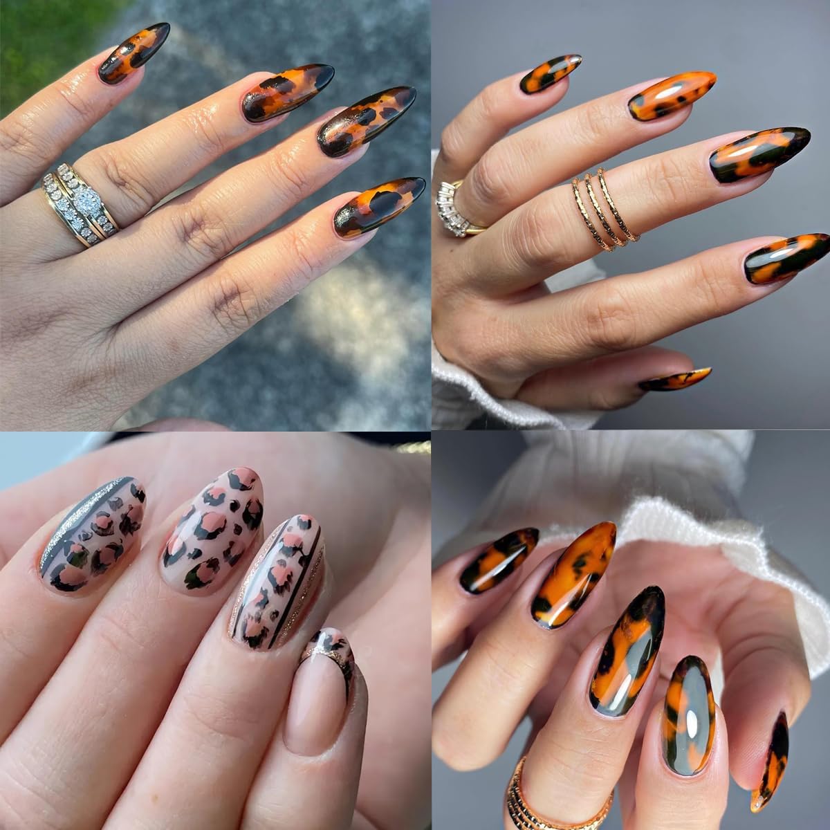 Leopard Print Nail Art Foils Transfer Stickers 10Pcs Leopard Snake Print Nail Foils Adhesive Decals Nail Supplies Laser Starry Sky Paper Manicure Accessories for Women Fall Nail Art Decorations