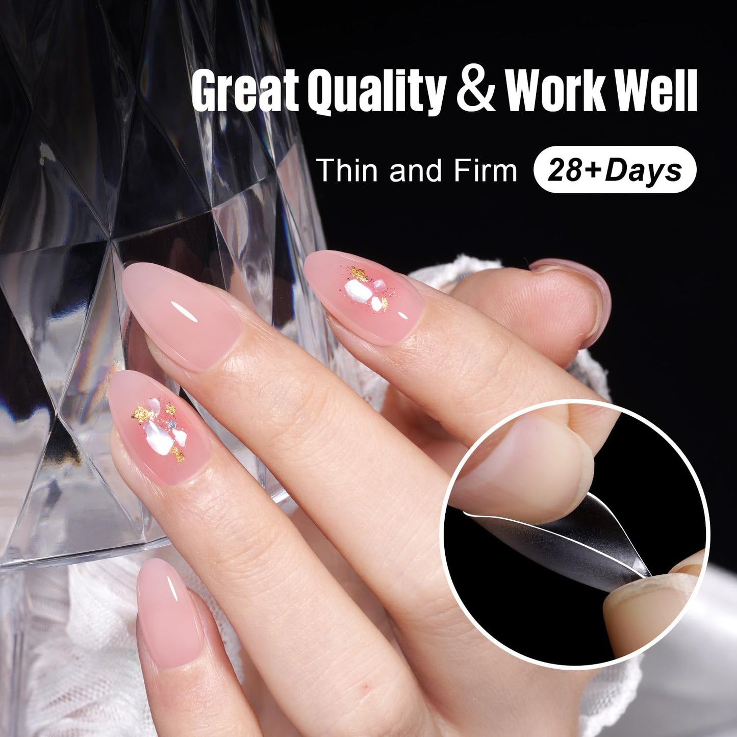 TOMICCA Short Almond Nail Tips,192Pcs Nail Tips Fake Nails Acrylic Nail Kit, 12Sizes Gel Clear Nails for Nail Extension Home DIY Nail Salon